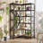 Modern Corner Bookshelf, 6 Tier Wooden Corner Bookcase, L-Shaped Storage Rack, Corner Solid Display Rack,Plant Stand