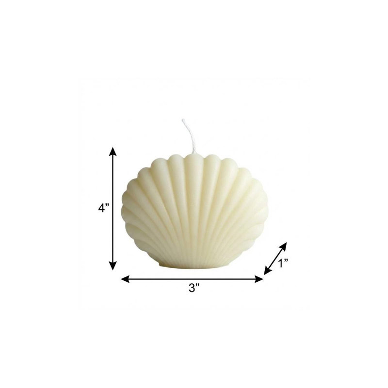 Bougie dimensionnelle 4 "ivoire avec noix de coco et hibiscus
