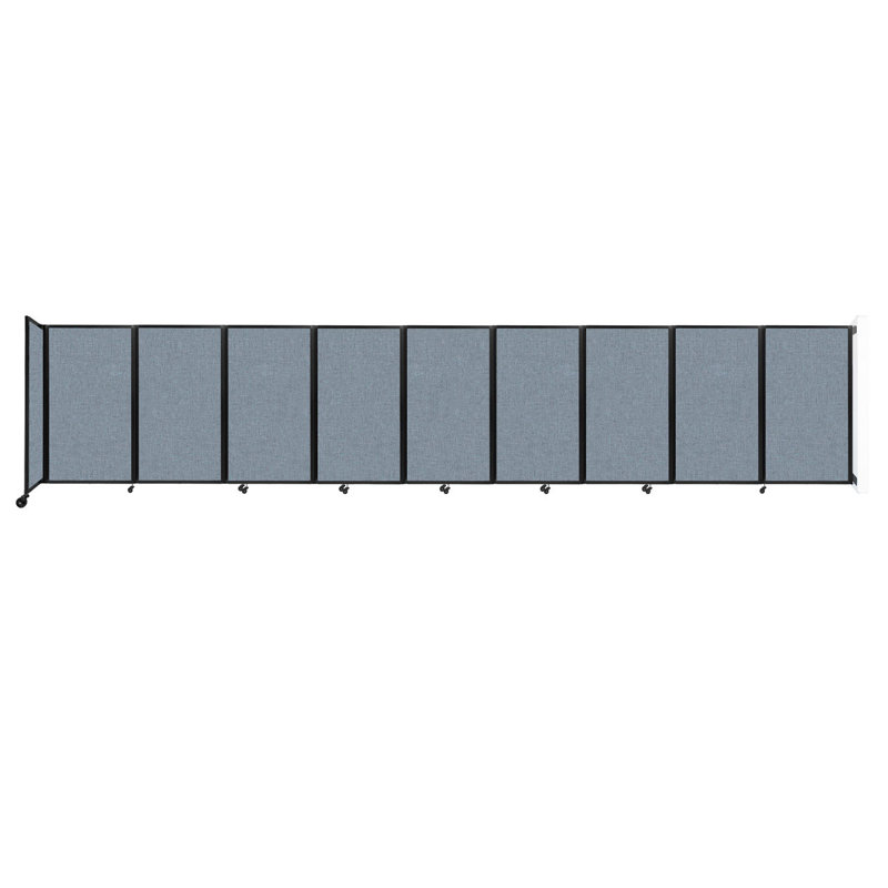 11 - Cloison pliante à panneaux, 9, Bleu clair, H 60 po x l 300 po x P 12 po