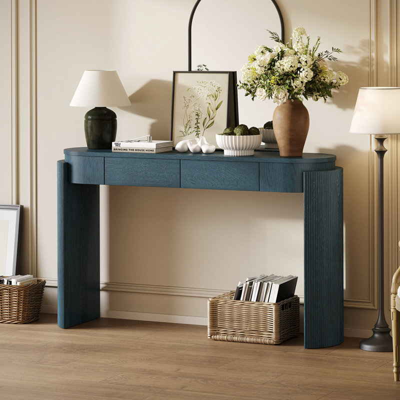 Simona 55.1'' Console Table, Blue