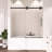 Compact Frameless Shower And Bathtub Enclosures, 5/16 Inch Thick Tempered Glass, Modern Matte Black Design