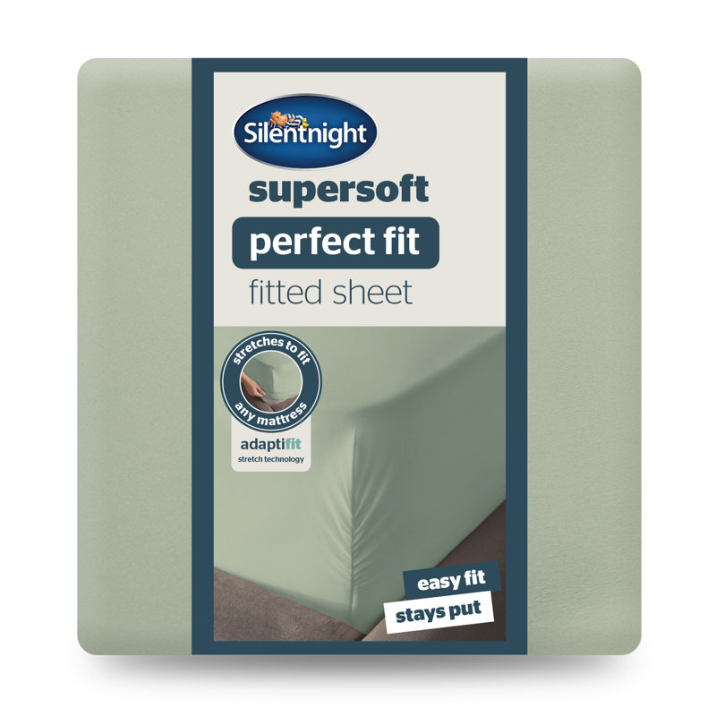 Silentnight Supersoft Perfect Fit Fitted Sheet, Single, Sage