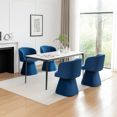 Chaise rembourrée pivotante en velours Dantzler