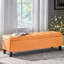 Velours orange contemporain avec bouton à couvercle, point losange, l 51,00 po x P 17,27 po, motif bois et orange, H 17,2 po