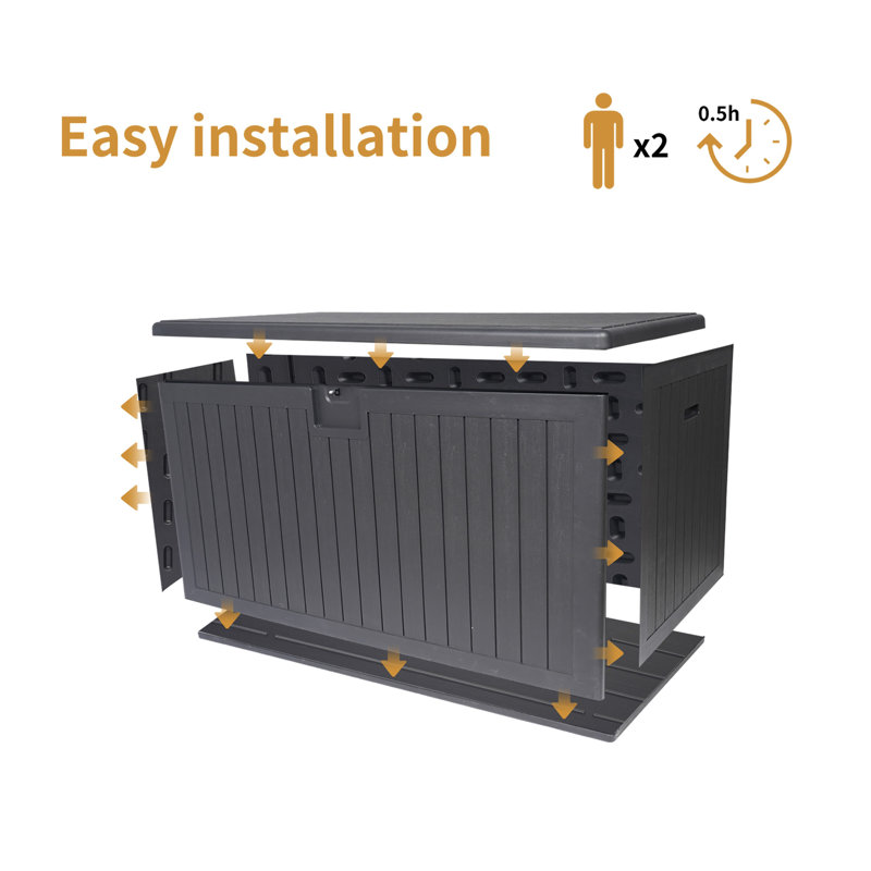 230 Gallon Resin Outdoor Deck Box Waterproof, Extra Large Patio Storage Box With Lockable Storage Containers For Patio Furniture Cushions, Pool Accessories, Garden Tools