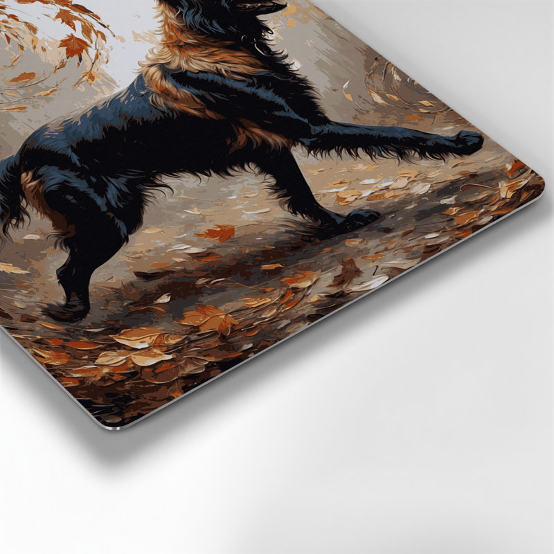 «Dogs Beauceron», art mural en métal brun, H 32 po x l 32 po