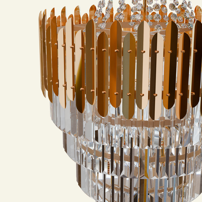 8 - Light Crystal Chandelier, 35" H x 20" W x 20" D