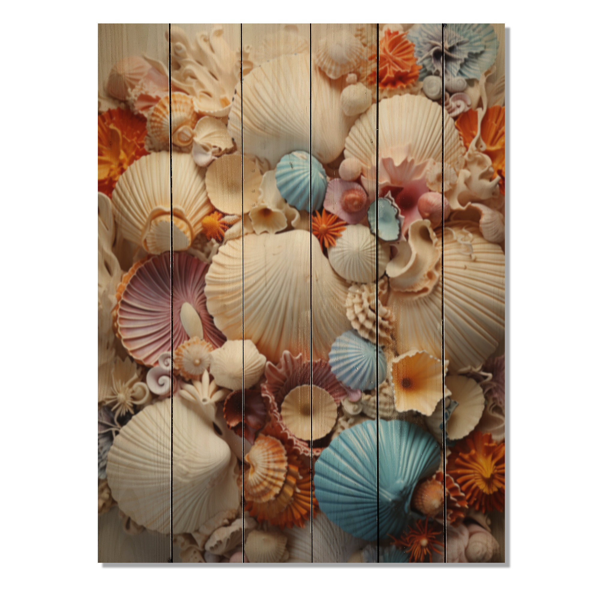 Shell Collage Pinterest Rosecliff Heights Beach Photo Seashell Collage I - Animals Print on ...