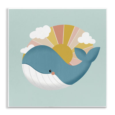 Plaque murale Whale & Sunshine Rays, design par Sarah Hickman