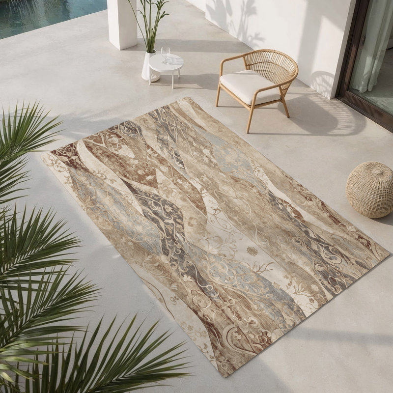 Tapis intérieur et extérieur Solstice Waves, Rectangle 1 pi 6 po x 2 pi 6 po