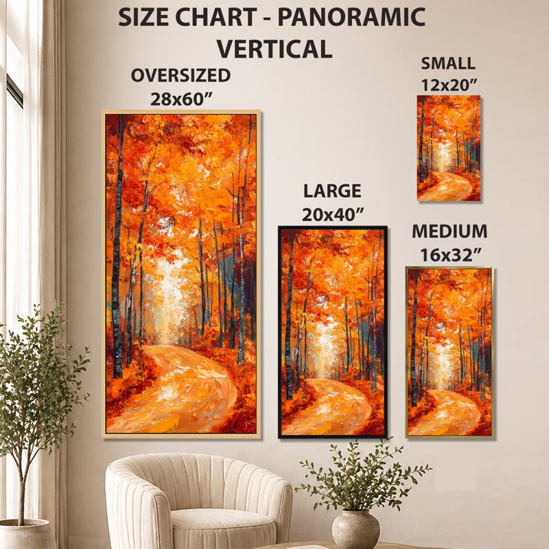 «Orange brun Burritt II», reproduction d'art sur toile, art mural d'automne, H 32 po x l 24 po, Cadre naturel flottant