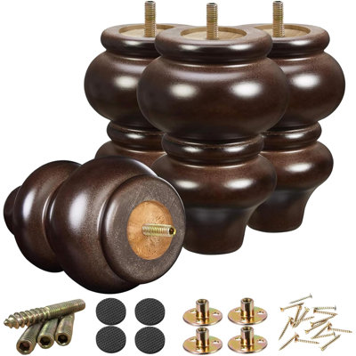 5 Inch Sofa Legs Wood, 4 Pack