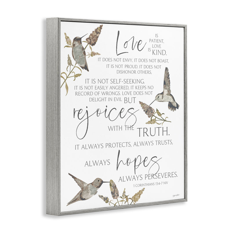 «Love Is patient Inspirational», estampe numérique, conception par Annie Lapoint, Estampe numérique Farmhouse