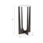 Table d'appoint Dery, plateau rond en marbre blanc de 12 po, pieds en laiton bronze