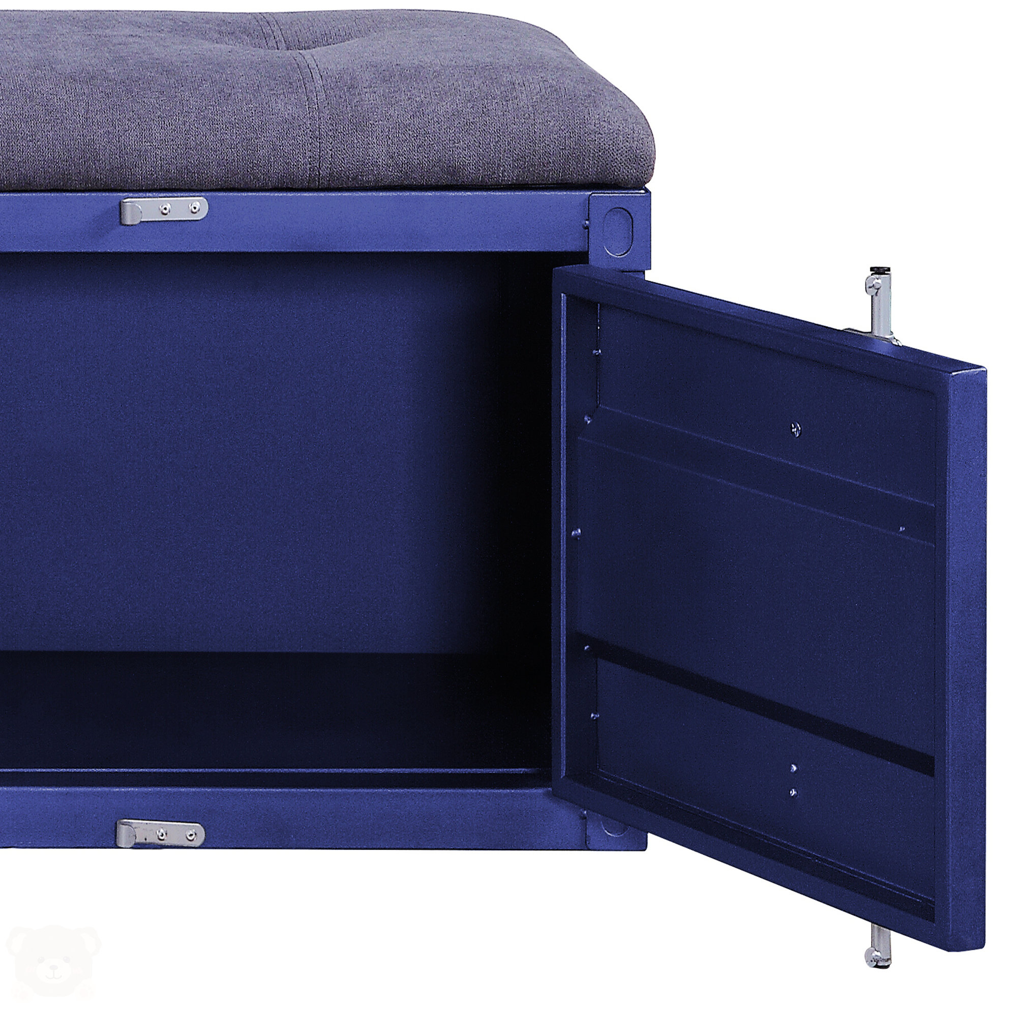 Williston Forge Grey And Blue Storage Bench | Wayfair