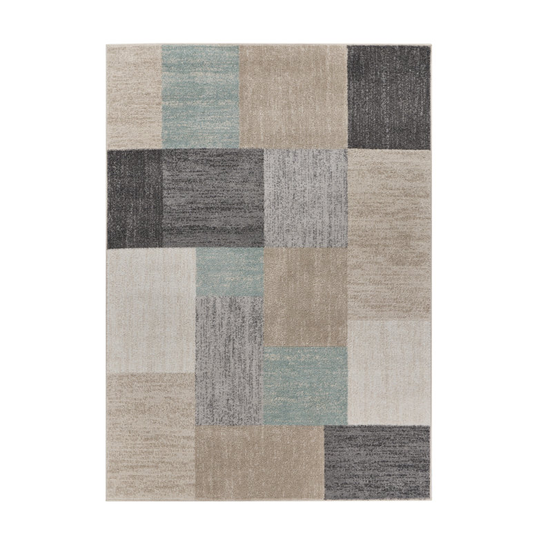 Sharlonda Transitional Geometric High Performance Low-Pile Indoor Area Rug, Round 6'