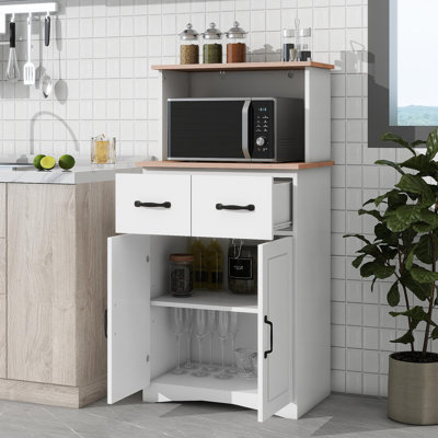 Armoire de cuisine en bois avec garde-manger et micro-ondes avec tiroir de rangement