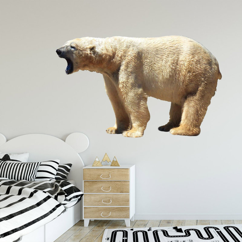Décalcomanie murale ours polaire, H 28 po x l 45 po x P 0,01 po