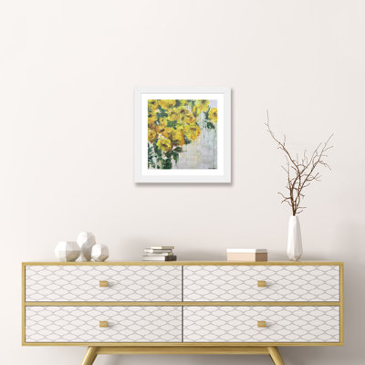 Pivoines jaunes par Linda Charles - reproduction d'art encadrée