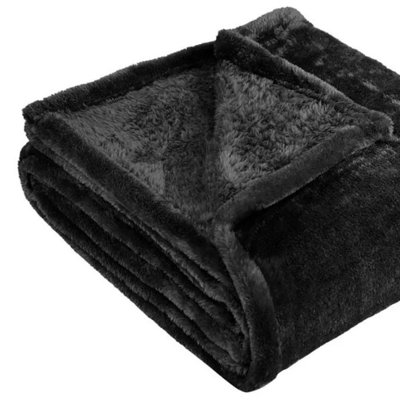 Jeté en molleton 50 po x 60 po noir