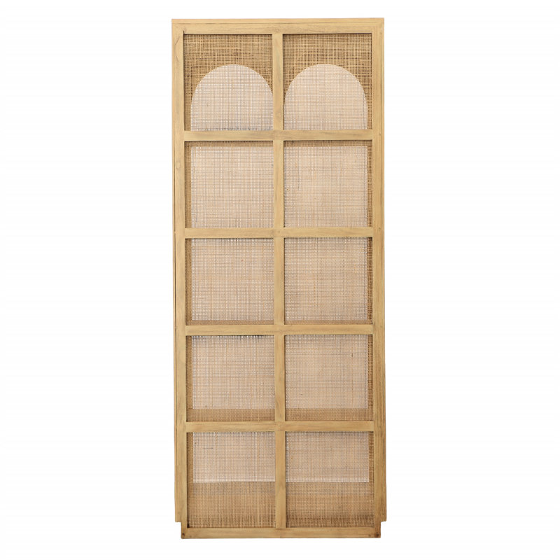 Leonardo 79" Tall Mindi Wood Bookcase, Natural