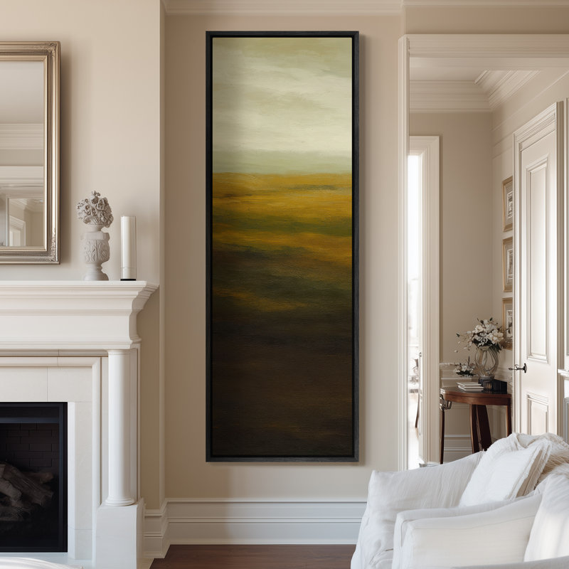 Grande toile murale encadrée - Reproduction de paysage abstrait - 60 po x 20 po, 60 po x 30 po, H 60 po x l 20 po, Noir