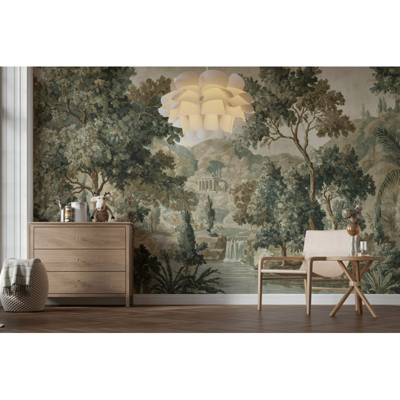 Papier peint néo-classique paysage néo-classique, L 108 po x l 140 po