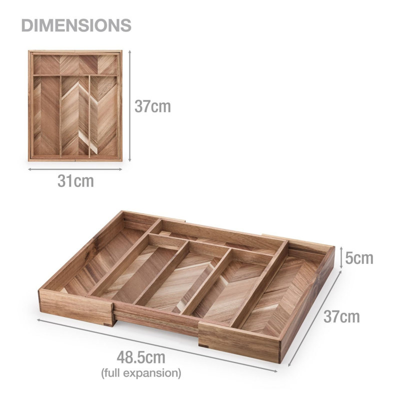 Solid Wood Rectangle Utensil Storage Set