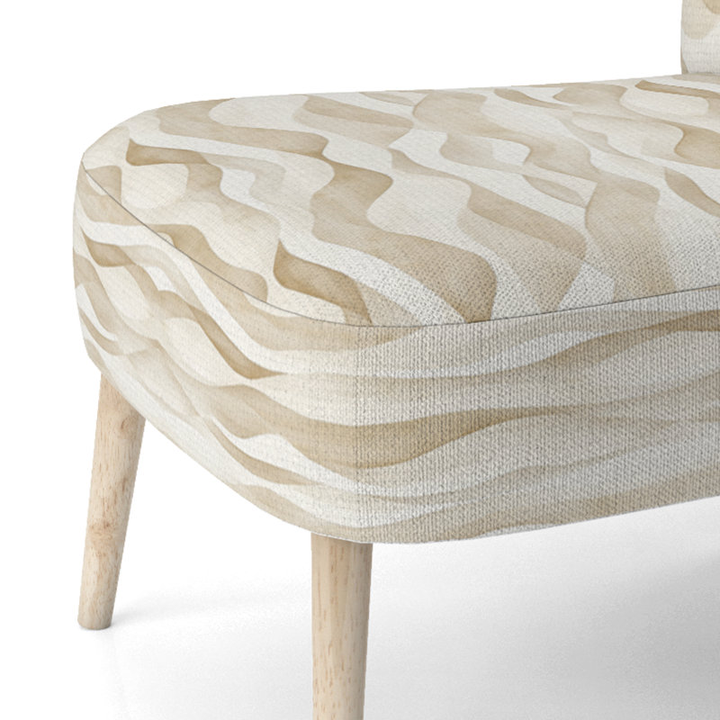 Chaise d'appoint moderne rembourrée beige, Chaise d'appoint sans accoudoirs