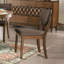 2 chaises d'appoint pour salle à manger de style moderne, tissu chocolat noir, bois massif au fini noyer, dossier rembourré de 2 chaises contemporaines, noyer, siège incliné
