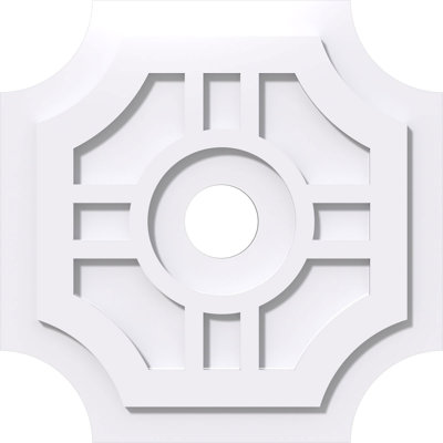 Médaillon de plafond contemporain en PVC de qualité architecturale 18 po x P 3 po x P 5 3/8 po x P 1 po