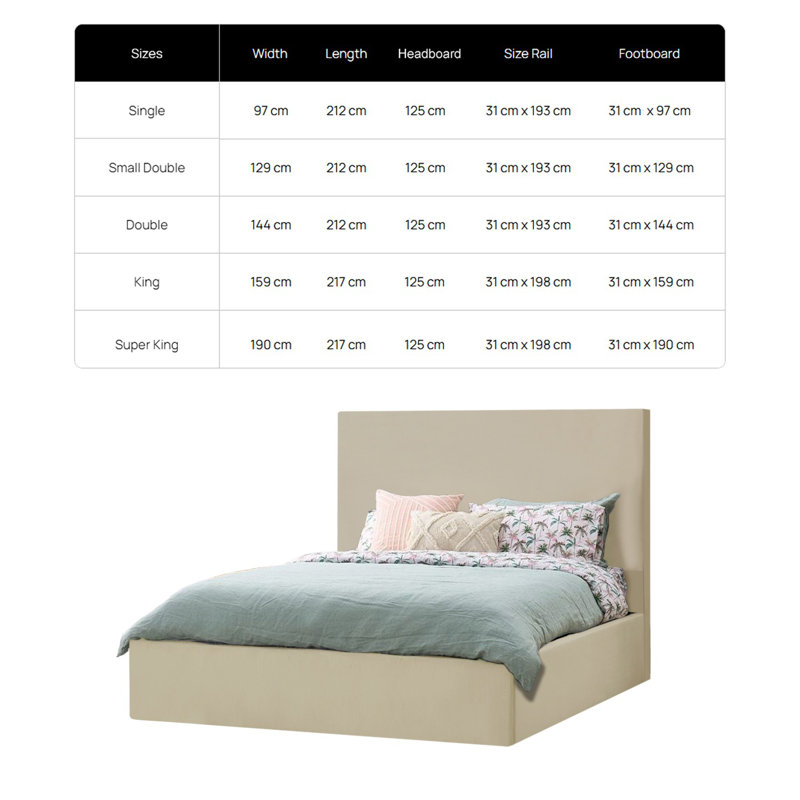Layth Upholstered Bed, Double (4'6), Duck Egg