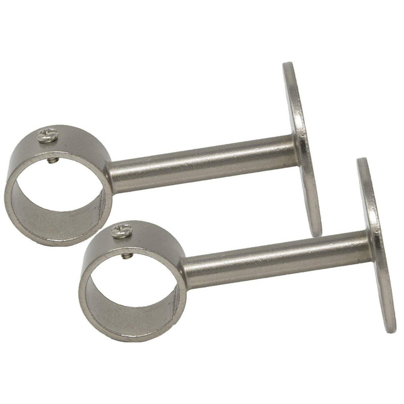 Support de fixation pour porte d'entrée, Acier brossé, H 3,25 po x l 3,125 po x P 3,125 po