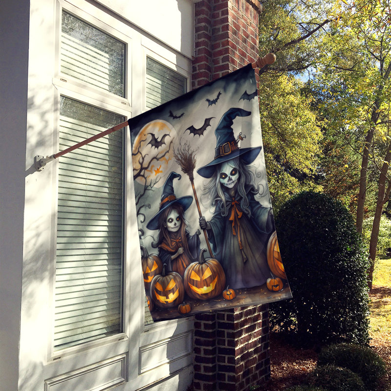 Double Sided 40'' H x 28'' W Polyester Halloween House Flag
