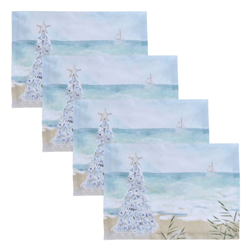  Ensemble de 4 napperons Christmas By The Sea