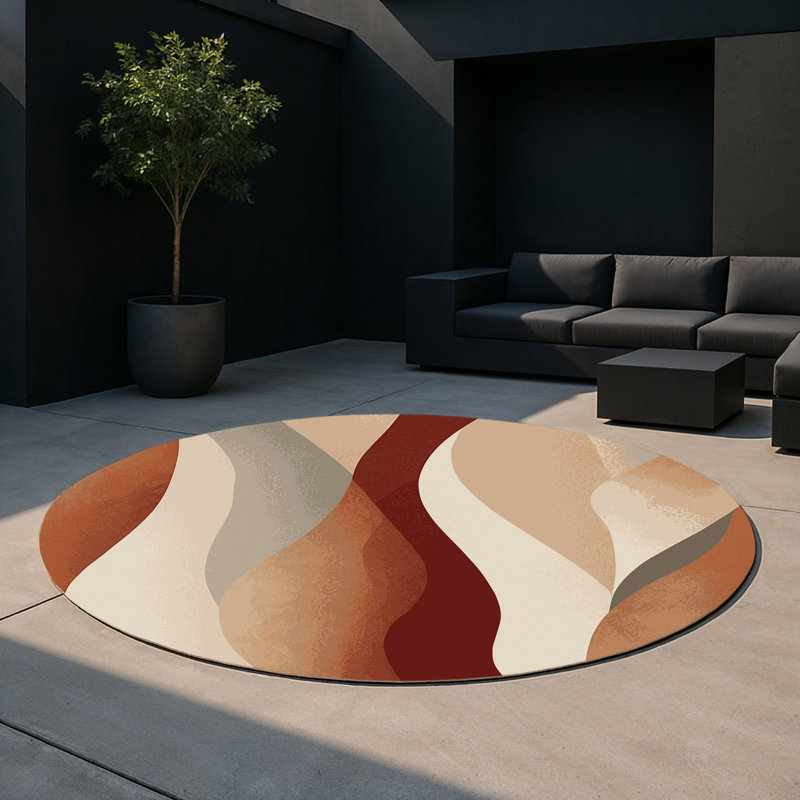 Tapis intérieur et extérieur Arid Elegance, Rond 5 pi