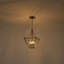 Luminaire suspendu lanterne 4 lumières avec verre transparent