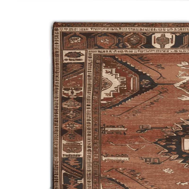 Tapis d'intérieur et d'extérieur brun Persian, Rectangulaire 8 pi x 10 pi