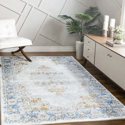 7 Ft. 10 In. X 9 Area Rug - White , Stain , For Living Room, & Pet Safe, Cotton Backing, Made In Turkey Legacy Gccam8004 Common Home Areas, Soft With