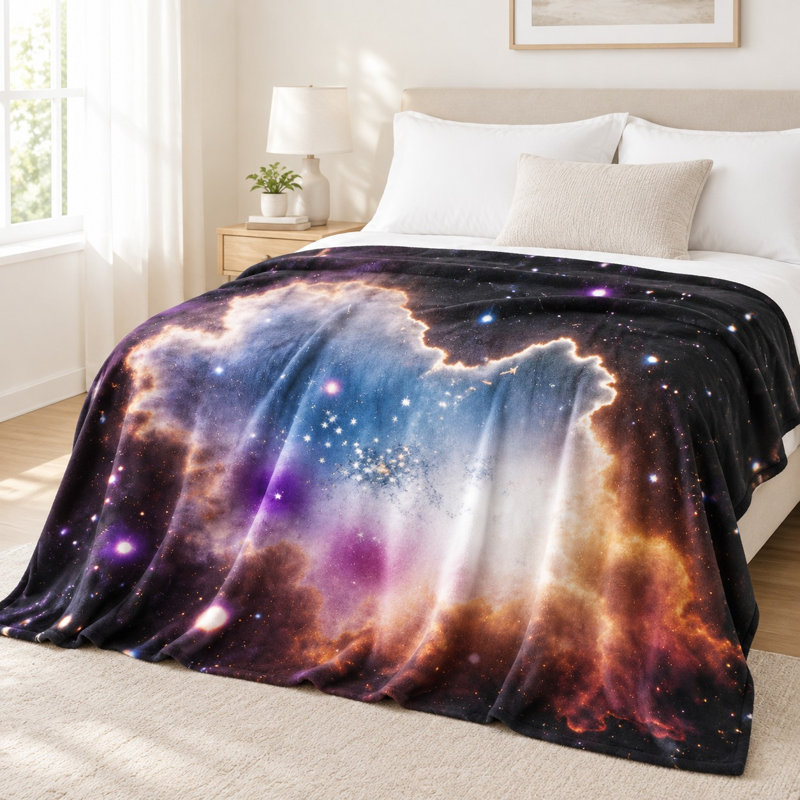 Jeté en flanelle Cozy Galaxy Nebula, L 60 po x l 50 po