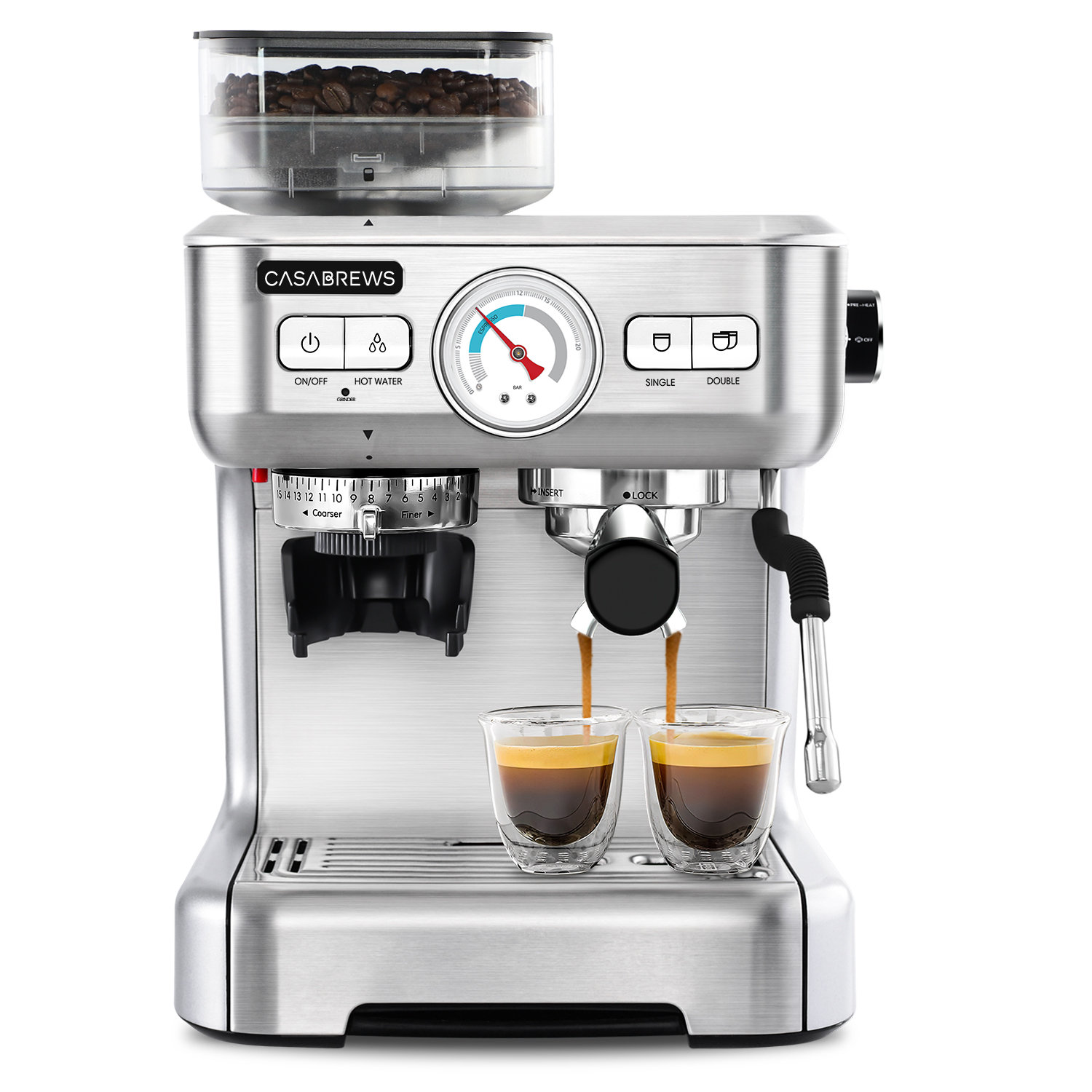 Galanz 2-in-1 Pump Espresso Machine & Single Serve Coffee Maker with Milk  Frother, Latte