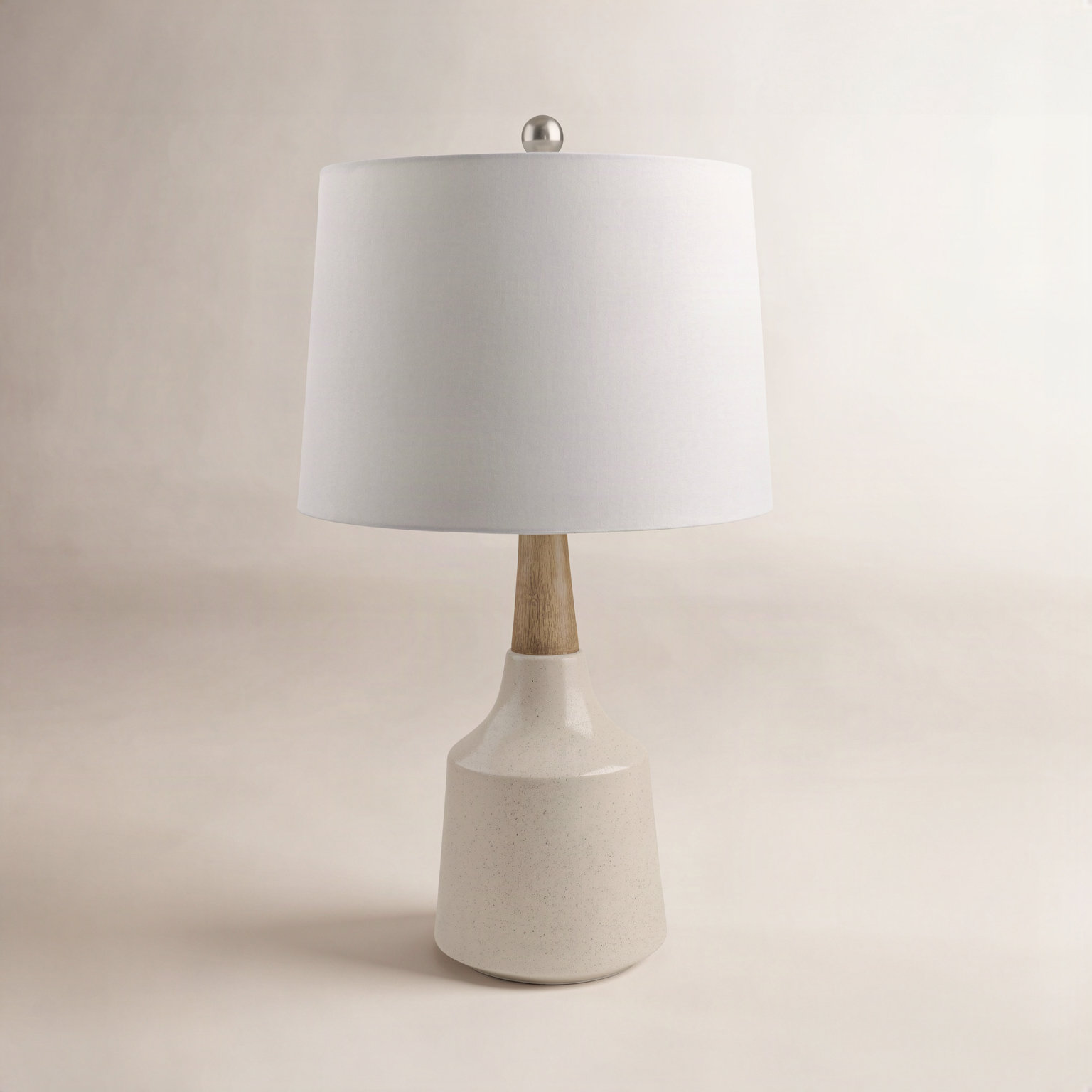 Scotia Ceramic Table Lamp, Cream, Beige