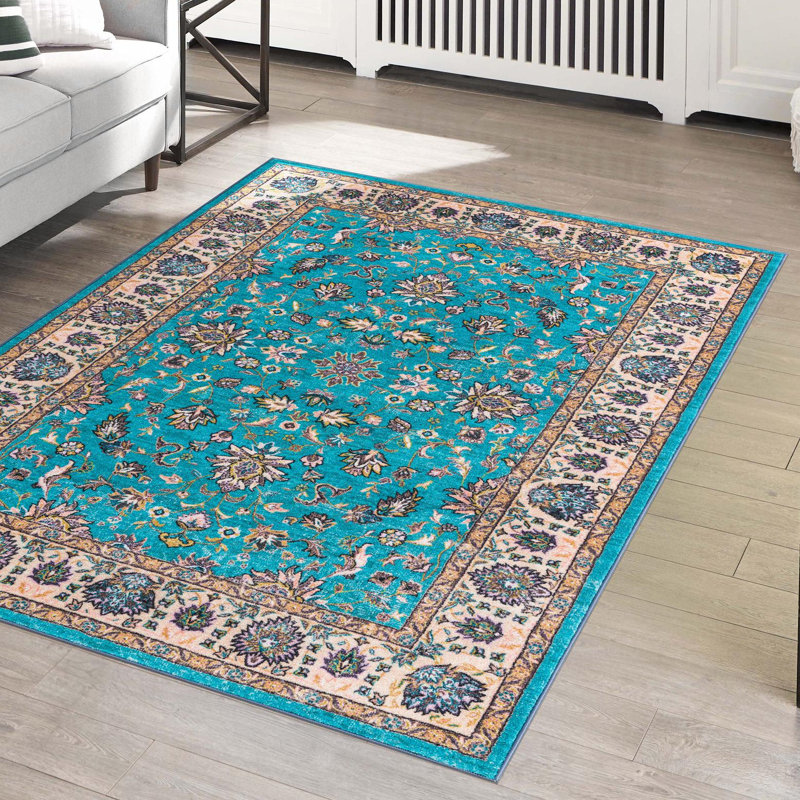 Tapis oriental bleu / brun, Rectangle 5 pi 3 po x 7 pi 9 po