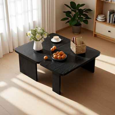 Modern Minimalist Coffee Table Set, Rectangle Coffee Table With Splicing Design, Multifunctional Combination Table For Living Room