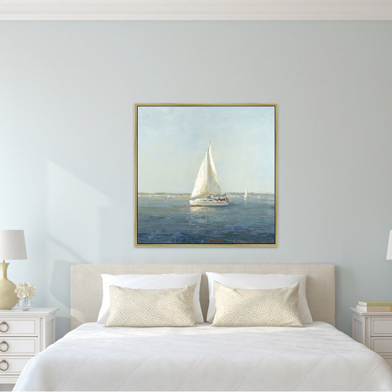 Weekend Getaway Framed Oil Painting Print Canvas, Gold