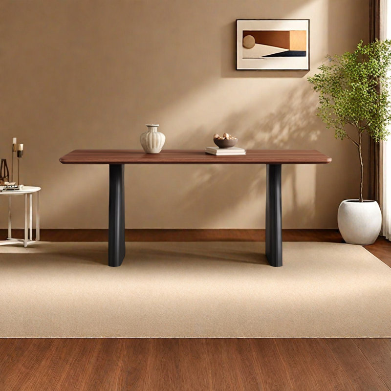 Table de salle à manger en bois massif avec pieds en chêne, H 29,5 po x L 55,1 po x l 31,4 po