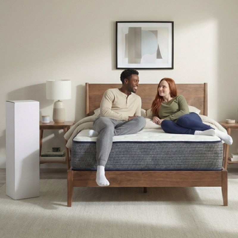 Matelas hybride en mousse viscoélastique gélifiée à refroidissement moyen de 10 po en format polaire, grand, 10", King