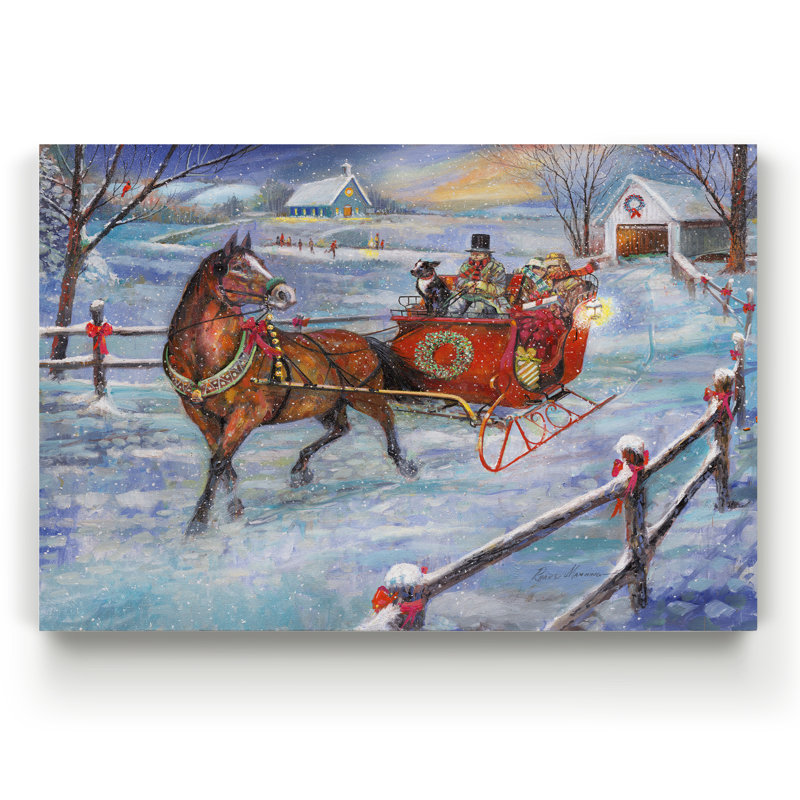 «Sliegh Ride I» par Parvez Taj, reproduction d'art sur toile tendue, H 8 po x l 12 po x P 1 po