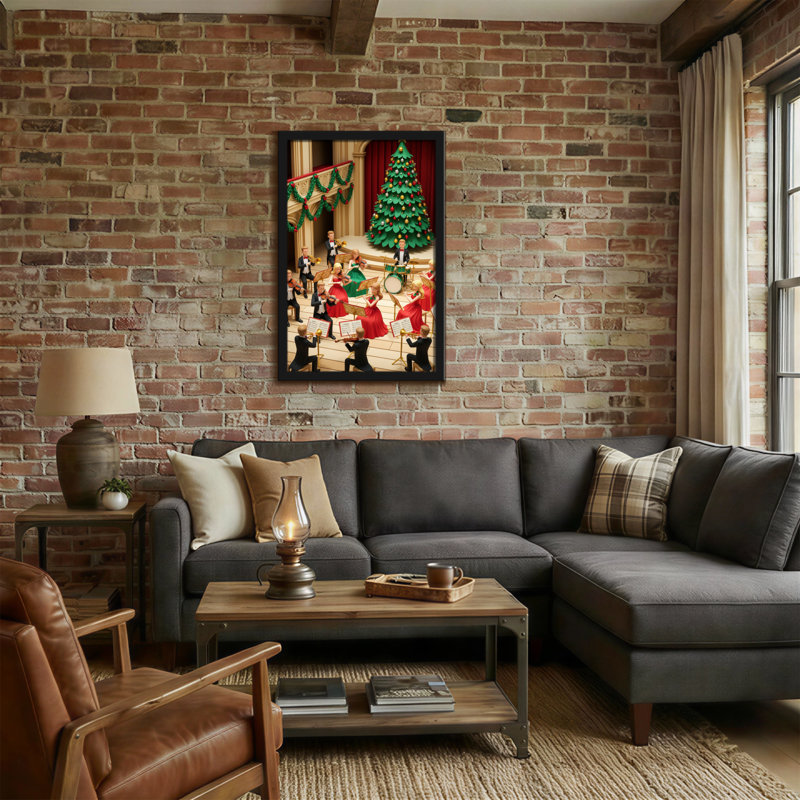 Scène de performance de Noël, H 30 po x l 20 po