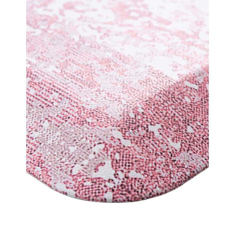 Ranson Traditional Floral Water Resistant Anti-Fatigue Non-Skid Kitchen Mat, Pink, Rectangle 2' x 5'